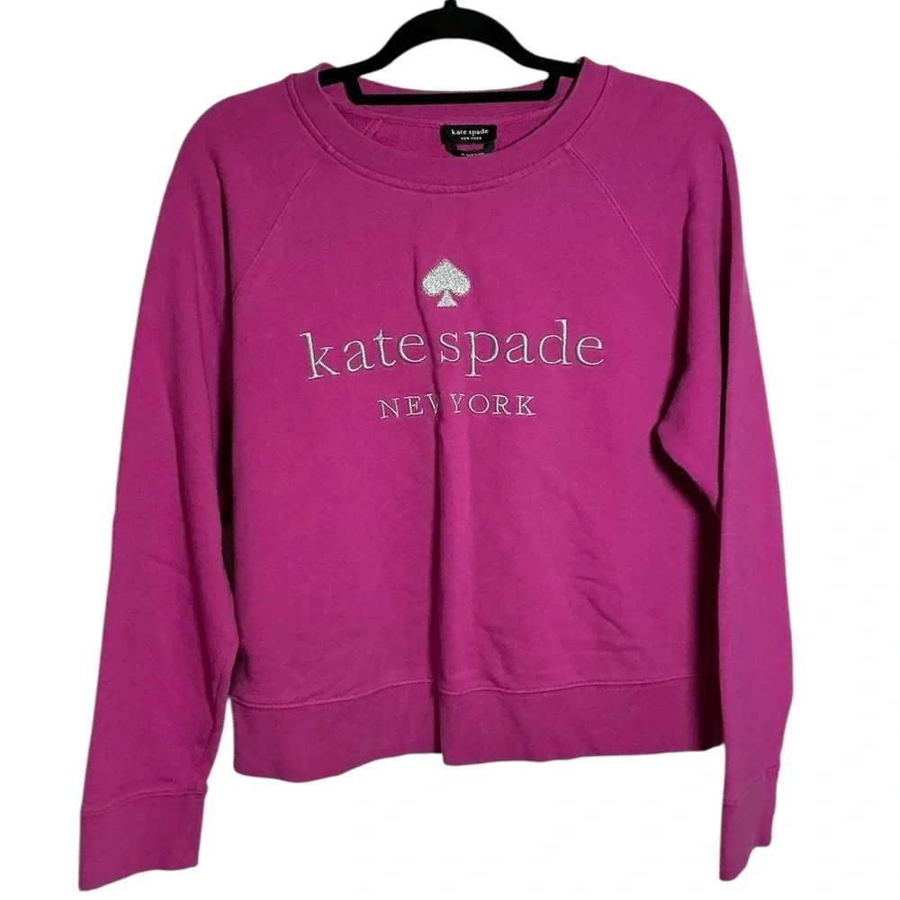 Kate Spade Iconic Pink Logo Crewneck Sweatshirt